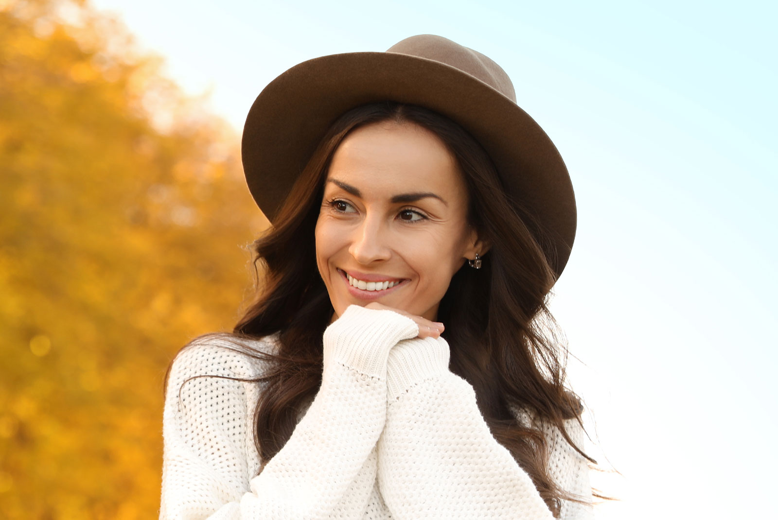 cosmetic patient smiling after full mouth reconstruction